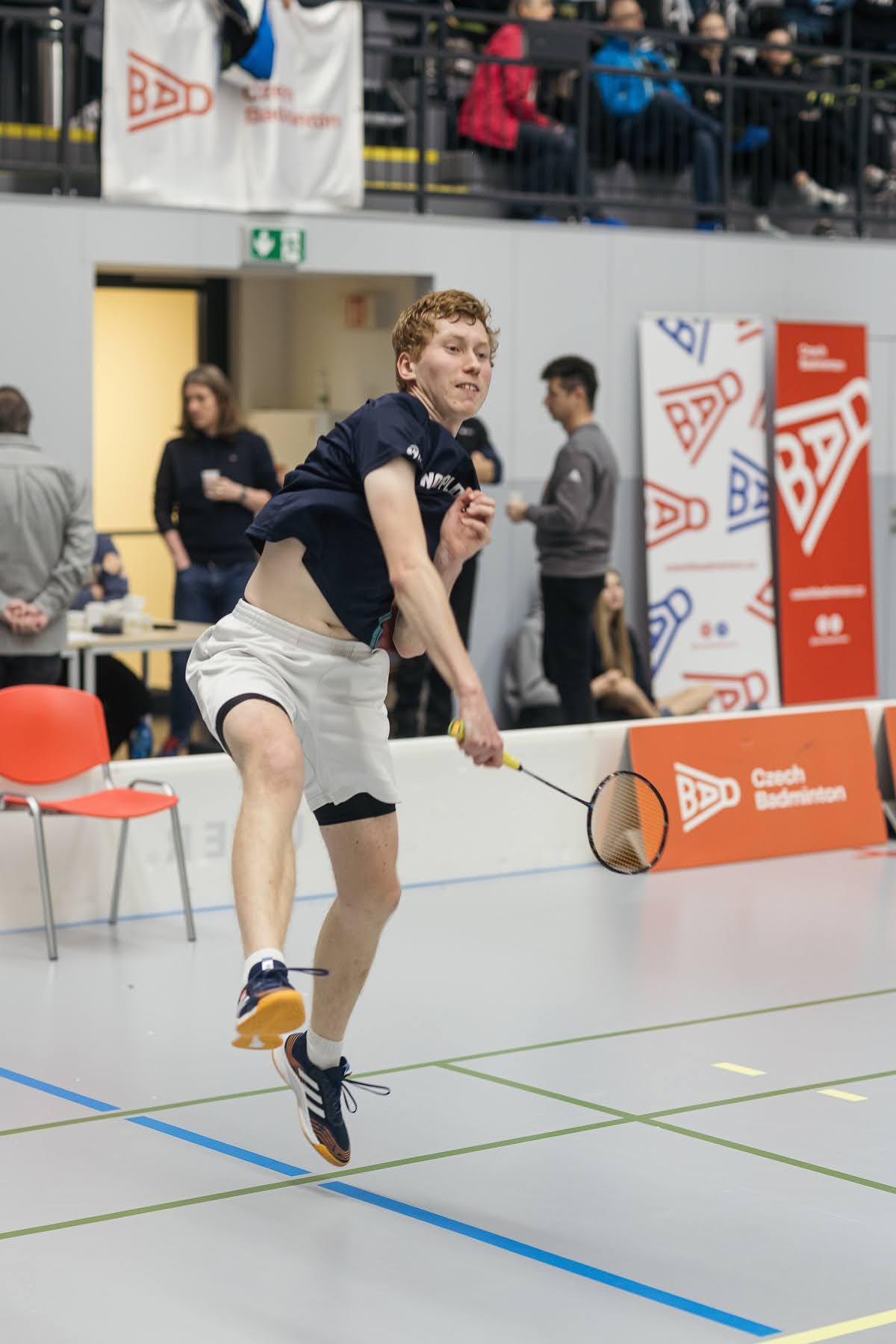 Martin Slíva při badmintonovém zápase